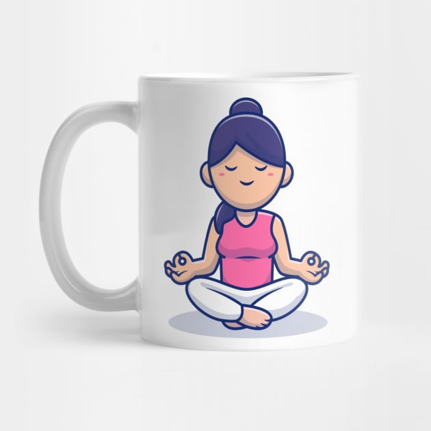 Cute Woman Meditating Yoga by Catalyst Labs